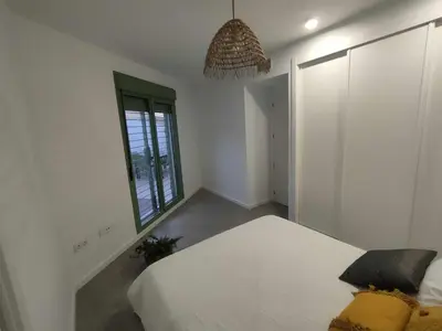 Cama o camas de una habitación en Apartamento La Invencible Mojacar 1ª Línea Playa