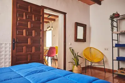 Cama o camas de una habitación en Cortijo El Guarda