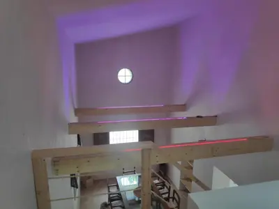 Cama o camas de una habitación en Casa Teatro RAÍCES