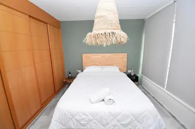 Cama o camas de una habitación en Expoholidays - Apartamentos Puerto Almerimar