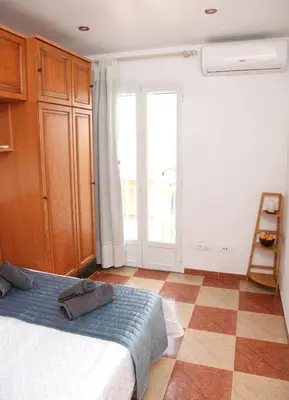 Cama o camas de una habitación en APARTAMENTO DÚPLEX VERA-GARRUCHA