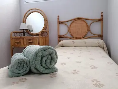 Cama o camas de una habitación en Zapillo Playa de Almería