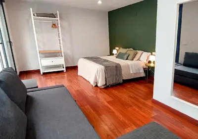 Cama o camas de una habitación en Apartamentos LOS GATA GATA