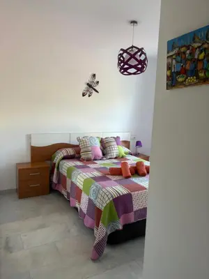 Cama o camas de una habitación en Apartamento El Toyo