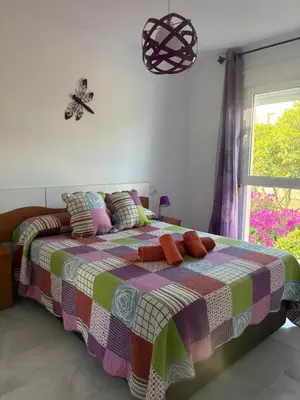 Cama o camas de una habitación en Apartamento El Toyo