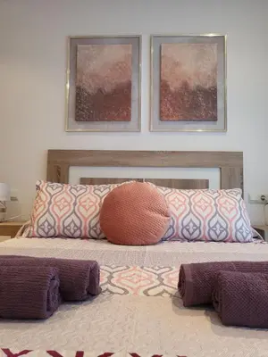 Cama o camas de una habitación en ¡Precioso apartamento con fantásticas vistas en Al-Andalus Thalassa!