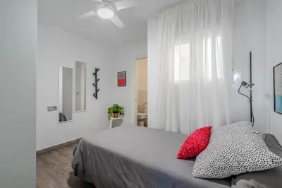 Cama o camas de una habitación en Casa Centro Histórico Almería - Jayrán