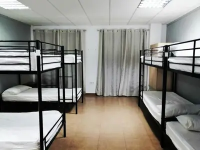 Cama o camas de una habitación en Albergue La Paz de Las Alpujarras