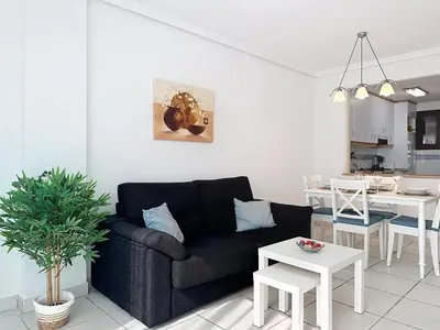 Zona de estar de Vive Vera Rentals - Ático en 1º línea con vistas al mar
