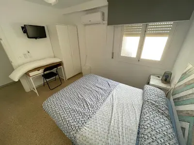 Cama o camas de una habitación en Piso en Zapillo con vistas al mar