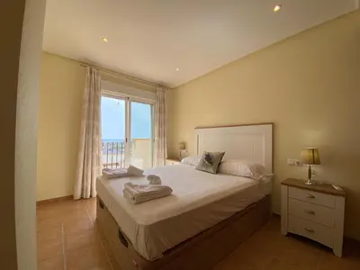Cama o camas de una habitación en Casa Bellavista del Mar