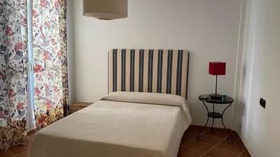 Cama o camas de una habitación en Apartamento de 3 dormitorios a 60 m de la playa en la Isleta, Cabo de Gata