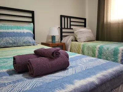 Cama o camas de una habitación en ¡Apartamento cerca de la piscina en paraíso de Vera!