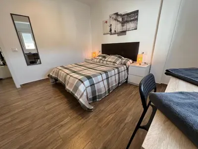 Cama o camas de una habitación en Brisa & Beach a 3 Min de la Playa Zapillo