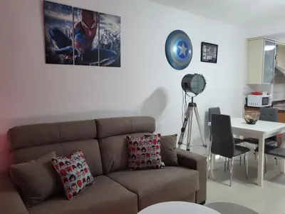 Zona de estar de ¡Espectacular Marvel®Ático con piscina privada en primera línea de Vera-Playa!