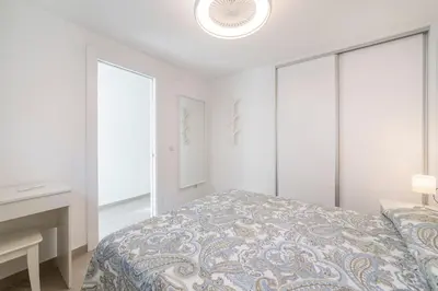 Cama o camas de una habitación en Bungalow Club Aguadulce 1