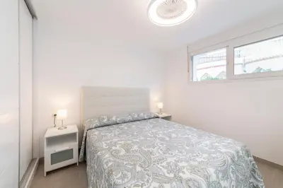 Cama o camas de una habitación en Bungalow Club Aguadulce 1