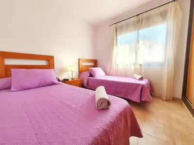 Cama o camas de una habitación en Apartamento con Aire Acondicionado, Wifi y Parking - by Aloha Palma