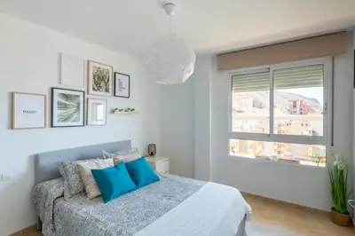 Cama o camas de una habitación en Apartamento Catania en Aguadulce con vistas al mar