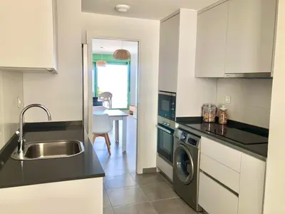 Una cocina o zona de cocina en Apartamento en Mojácar en 1° línea de playa