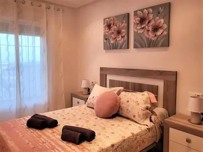 Cama o camas de una habitación en Apartment in Spain near Sandy Beach