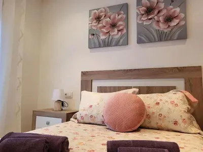 Cama o camas de una habitación en Apartment in Spain near Sandy Beach