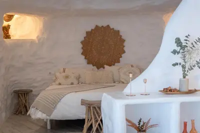 Cama o camas de una habitación en Complejo Cuevas Otto