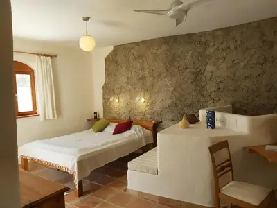 Cama o camas de una habitación en Cortijo El Molino Apartamento