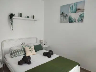 Cama o camas de una habitación en Villa au coeur du cabo de gata. Las Negras