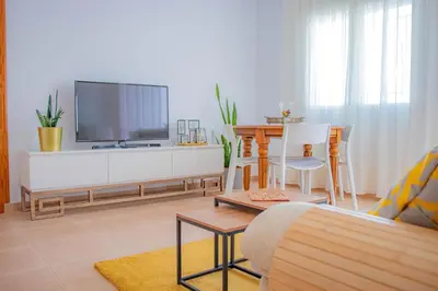 Una televisión o centro de entretenimiento en MojacarProperty, Apto Los Llanos