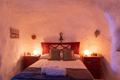 Cama o camas de una habitación en Casa cueva con encanto