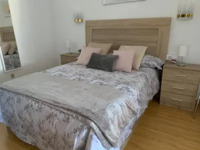 Cama o camas de una habitación en Estudio Roquetas