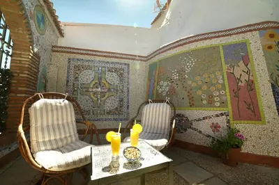 Zona de estar de Casa Cueva Los Mosaicos
