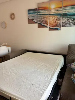 Cama o camas de una habitación en Adosado playa, geoda y Aguilas cerca, con barbacoa y piscina en San Juan de los terreros