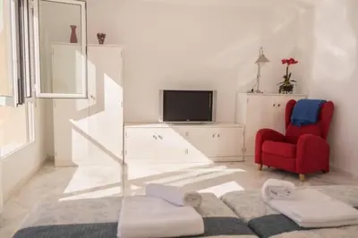 Cama o camas de una habitación en Orilla playa aguadulce
