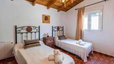 Cama o camas de una habitación en Cortijo Rural Claudia Taberno by Ruralidays