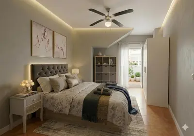 Cama o camas de una habitación en Piso Luna