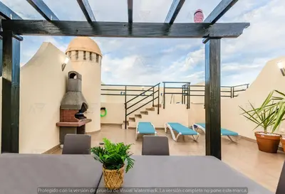 Un balcón o terraza de Duplex PARAISO VERA Playa PISCINA PRIVADA