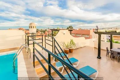 Un balcón o terraza de Duplex PARAISO VERA Playa PISCINA PRIVADA