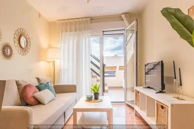 Zona de estar de Duplex PARAISO VERA Playa PISCINA PRIVADA