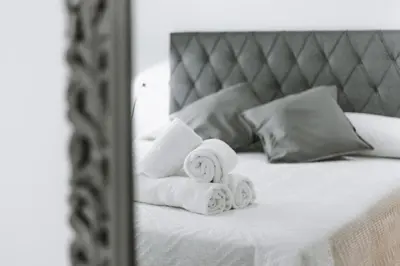 Cama o camas de una habitación en Expoholidays - Primera línea de playa Villapepita PARKING gratis