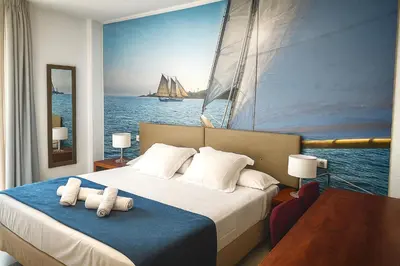 Cama o camas de una habitación en Hotel Sol Almería