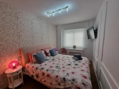 Cama o camas de una habitación en Apartamento Luz del Mediterraneo Garrucha