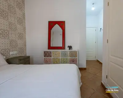 Cama o camas de una habitación en Apartamento Peñón Blanco