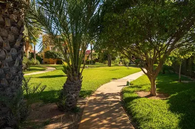 Jardín al aire libre en Vera Buda Natura. Ático apartamento con vistas al mar.