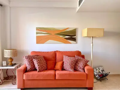 Zona de estar de Apartment near beach with pools in Spain