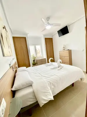 Cama o camas de una habitación en Apartamento Pueblo Dorado