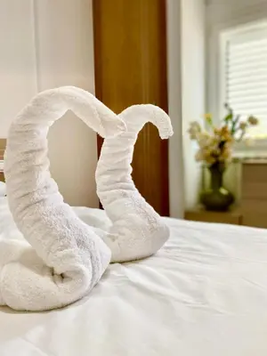 Cama o camas de una habitación en Apartamento Pueblo Dorado
