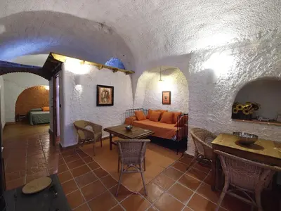 Zona de estar de Casas Cueva y Cortijo La Tala en Guadix