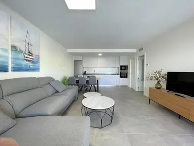 Una televisión o centro de entretenimiento en Apartment in Mojácar near the Beach